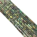 Tiras de cuentas rectangulares de turquesa africana 2x4mm con texturas naturales verdes y marrones - 2x4mm / Estilo 29 (ai-Textura Mixta Azul-Marrón)
