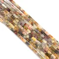 Cuentas de ágata natural rectangular con texturas naranjas y grises para joyería DIY - 2x4mm / Estilo 30 (ai-Textura Naranja-Gris)
