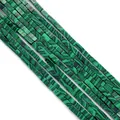 Cuentas de tubo rectangular de malaquita verde para joyería DIY con textura de piedra natural - 2x4mm / Estilo 34 (ai-Textura Verde Malaquita)