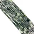 Cuentas rectangulares de piedra natural verde oscuro para accesorios de joyería DIY - 2x4mm / Estilo 35 (ai-Textura Verde Oscuro)