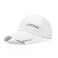 White breathable mesh baseball cap with blue sports fashion typography for summer - Adjustable / Mesh White