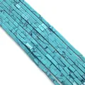 Cuentas de piedra turquesa rectangulares con vetas negras para creación de joyería DIY - 2x4mm / Estilo 37 (ai-Textura Azul Turquesa)