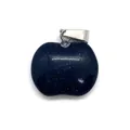 Ciondolo mela in pietra arenaria blu con chiusura in metallo argento per gioielli DIY - 19x20mm / Pietra sand blu