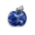 Ciondolo in sodalite blu a forma di mela con chiusura in argento per gioielli fai da te - 19x20mm / Blue Sodalite