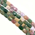 Facettierte rechteckige Natursteinperlen in verschiedenen Farben für DIY-Schmuck - 8x11x15mm / Nr. 4 (Bunter Achat)