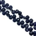 Faceted heart-shaped blue goldstone loose beads 8x12mm for DIY jewelry making - 8X12mm / Blue Sandstone