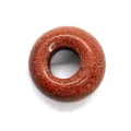 Polierte Goldstein-Perle in Donut-Form mit goldenem Glitzer für DIY-Schmuckdesign - Goldsandstein / 8x14mm