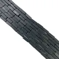 Matte black natural stone rectangular spacer beads 4x13mm for DIY jewelry making - 4x13mm / Matte Black Stone (No. 1)