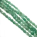 Perles ovales facettées en pierre naturelle verte pour création de bijoux DIY - 6x8x4mm (Env. 25 Pcs) / Aventurine Verte