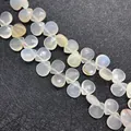 8x12mm facettierte milchweiße Natursteinperlen in Tropfenform für DIY Schmuck - 8X12mm / Achat