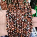 Teardrop-shaped natural stone beads in red and black marbled texture for jewelry making - 8x10x5mm Approx 40 Pcs / Golden Swan Stone