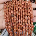 Teardrop goldstone beads with metallic glitter finish for DIY jewelry making - 8x10x5mm Approx 40 Pcs / Gold Sandstone