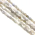 Faceted oval agate beads in grey and lavender for DIY jewelry making 6x8x4mm - Grey Agate