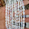 Polished opalite heart-shaped beads for DIY jewelry making in translucent milky white - 8x10x5mm Approx 40 Pcs / Opal