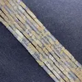 Natural golden rutilated quartz bamboo tube beads for DIY jewelry making - 4x13mm / Rutilated Quartz (No. 16)