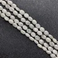 Perles ovales facettées en howlite blanche pour bijoux DIY et colliers artisanaux - 6x8x4mm (Env. 25 Pcs) / Howlite