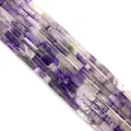 Natural purple amethyst 4x13mm rectangular tube beads for DIY jewelry making - 4x13mm / Purple Crystal