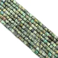 Rangs de perles cylindriques en turquoise avec veines minérales naturelles pour bijoux DIY - 4x4mm / N°18 Turquoise Africaine