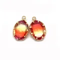 Pendenti ovali in pietra naturale sfaccettata con sfumatura rosa e arancio dorato - Misura 8 / 11x19 Mm 12 G/pezzo (50 Pezzi/confezione)