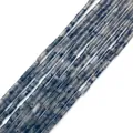 Polished 2x4mm cylindrical natural labradorite stone spacer beads with blue flash - 2x4mm / Labradorite (No.1)