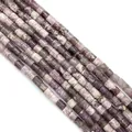 Perles cylindriques en lépidolite violette naturelle 4x4mm pour création bijoux - 4x4mm / Améthyste