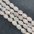 Faceted oval rose quartz beads in light pink translucent stone for DIY jewelry making - 10x14x6mm/15Pcs / Rose Quartz