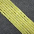 Brins de perles cylindriques en pierre naturelle jaune clair 4x4mm pour bijoux - 4x4mm / N°23 Jade Teinté