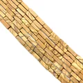 Rectangle picture jasper beads 4x13mm for DIY jewelry with natural brown stone texture - 4x13mm