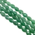 Faceted oval green aventurine quartz loose beads strands for DIY jewelry making - 10x14x6mm/15Pcs / Green Aventurine