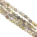 Faceted natural grey agate stone beads in round flat shape for DIY jewelry making - 8x8x5mm (Approx 25 Pieces) / Grey Agate