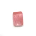 Pierre de cristal rose rectangulaire polie avec texture naturelle pour bijoux faits main - 10x14mm / Quartz Pastèque