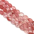 Faceted oval pink natural stone beads 10x14x6mm for DIY jewelry necklace making - 10x14x6mm/15Pcs / Watermelon Quartz