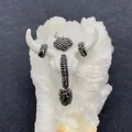 Acrylic bull head skull pendant with black rhinestones for DIY necklace making - Matte White with Black Rhinestone (No.3)