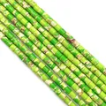 Perles cylindriques en jaspe impérial vert 4x4mm pour création de bijoux DIY - 4x4mm / N°39 Pierre Impériale Verte