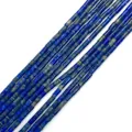 Cylindrical lapis lazuli stone beads with deep blue tones and gold pyrite spots - 2x4mm / Lapis Lazuli