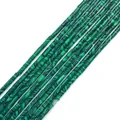 Green malachite-style cylindrical tube beads with natural black swirl patterns for jewelry DIY - 2x4mm / Malachite