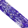 Rectangle purple imperial jasper stone beads with natural matrix for DIY jewelry - 4x13mm / Blue Purple Intertwined Style (6)