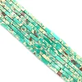 Rectangle sea sediment jasper tube beads in vibrant blue and orange for DIY jewelry - 4x13mm / Cyan Mottled Style (7)
