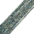 Natural jasper tube beads 2x4mm with green and black mottled pattern for DIY jewelry - 2x4mm / African Pine Stone