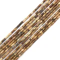 Polished natural picture jasper cylinder beads for DIY jewelry and handicraft - 2x4mm / Picture Jasper
