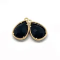 Waterdrop natural faceted stone pendants in gold plated frame with 12x18mm crystal - No. 1 / 12x18mm 1.2g/piece (50 Pieces/pack)