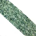 Natural green amazonite round beads for DIY necklaces with unique mineral textures - Moss Agate