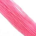 Polished pink translucent round gemstone beads for DIY jewelry making and necklace crafts - Watermelon red