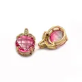 Faceted pink crystal pineapple pendant with gold plating and zircon inlay accents - Size 5 / 9x13x19mm 3g/piece (20 Pieces/pack)