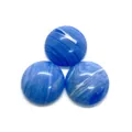 Blue agate cabochon stone with white spiral patterns for DIY jewelry making - 4mm / No. 32