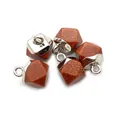 Irregular faceted brown goldstone stone pendants with silver metal bails for DIY jewelry - Gold Sandstone
