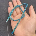 Cuentas rectangulares de piedra natural azul-verde para hacer joyas DIY a mano - Estilo Piedra Fénix Azul-Verde (3号) / 3x6mm (65 Piezas/Paquete)