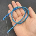 Cuentas de piedra imperial azul en forma de cilindro para accesorios de joyería DIY - Estilo Piedra Veteada Azul Brillante (4号) / 3x6mm (65 Piezas/Paquete)