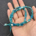 Blue square imperial jasper beads for jewelry making with natural gold veins - 3x6mm / Sky Blue Gold Veined