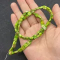Green imperial stone square beads 3x6mm strands for DIY jewelry making - 3x6mm / Bright Green Brown Spotted